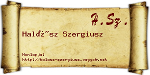 Halász Szergiusz névjegykártya